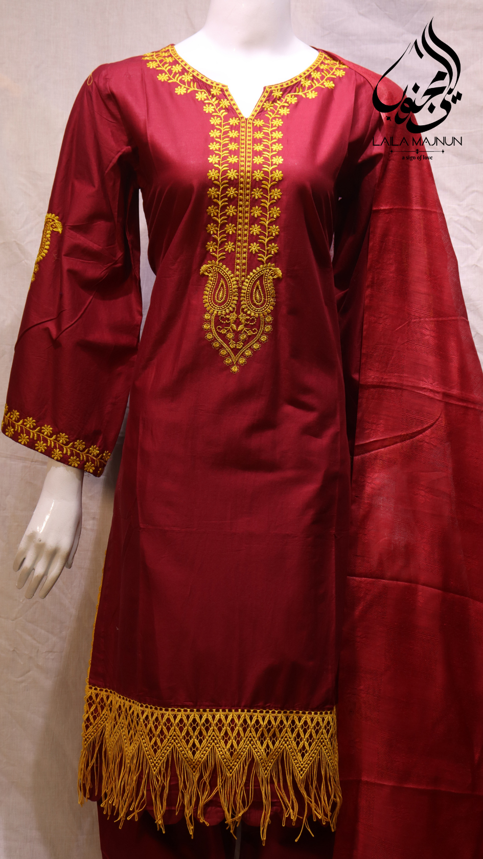 Shaam-e-Gulnaar 3PC Cotton Embroidered Suit