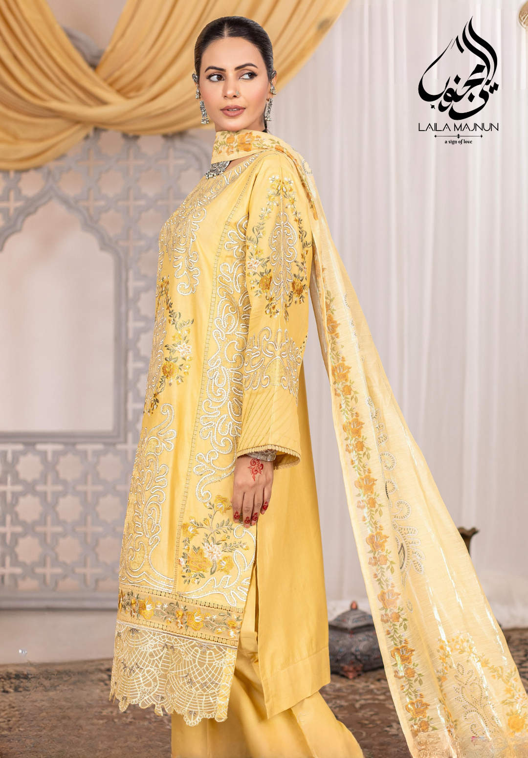 3 PC Lawn Cotton Embroidered Suit ๐ฟ