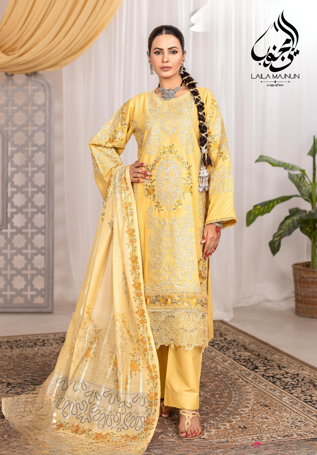 3 PC Lawn Cotton Embroidered Suit ๐ฟ