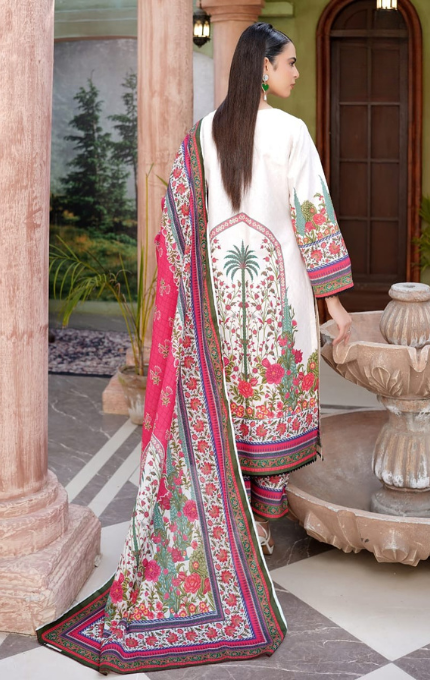 Zarmin – 3PC Lawn Cotton Embroidered Suit with Lawn Dupatta