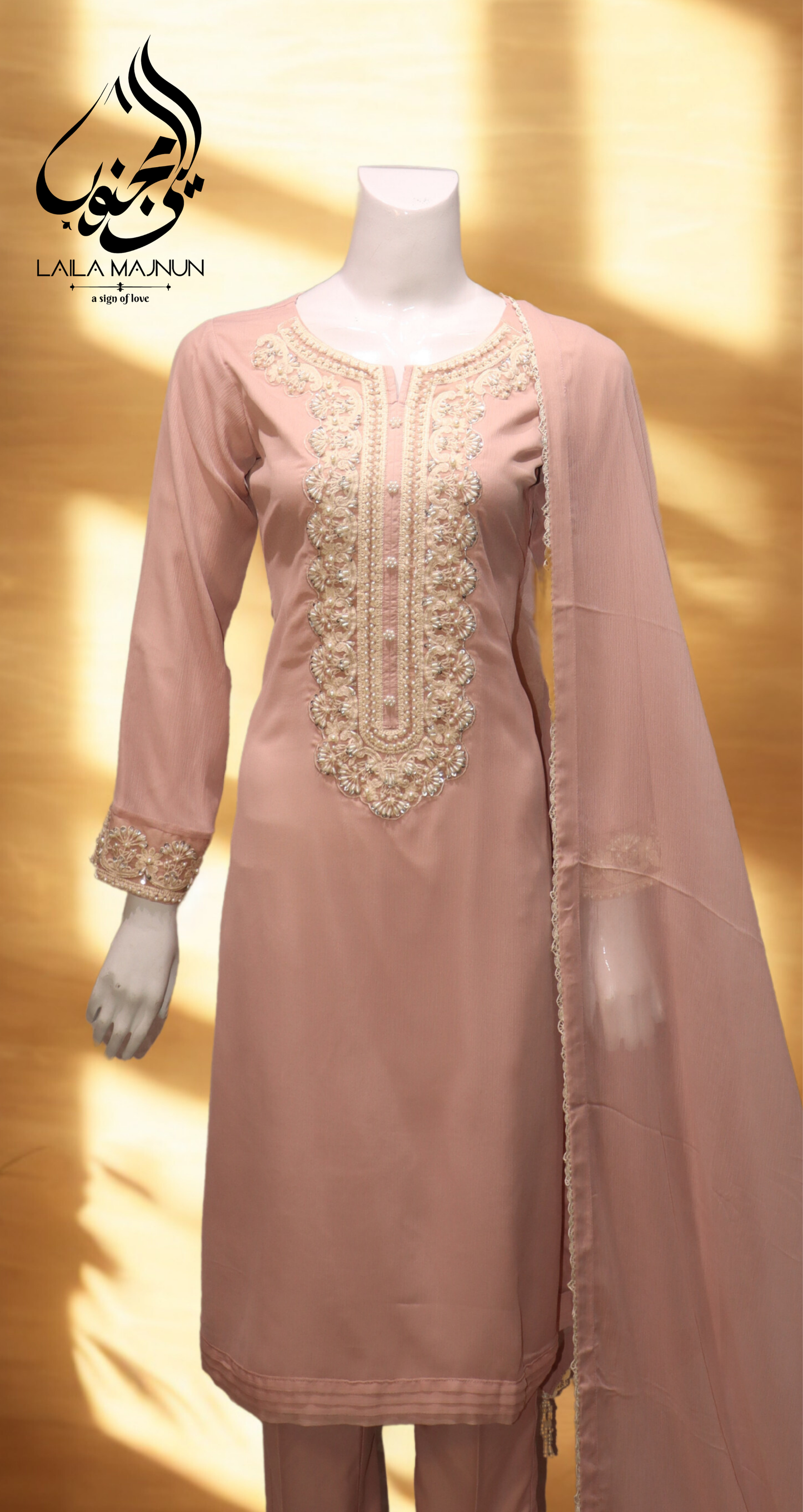 Gulbadan – 3PC Cotton Embroidered Suit (Semi-Formal)