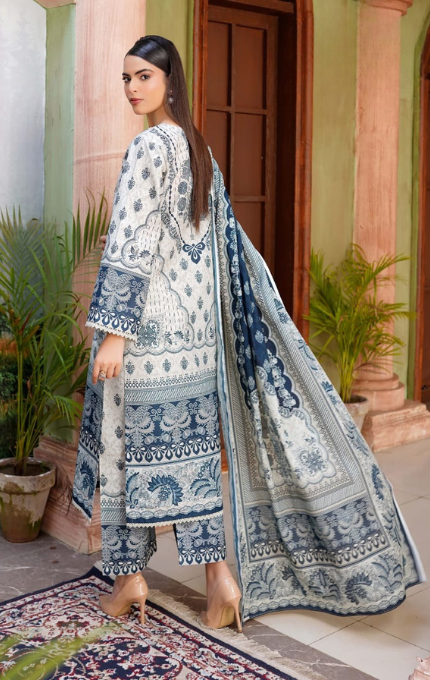 Mehrunisa – 3PC Lawn Cotton Embroidered Suit with Lawn Dupatta