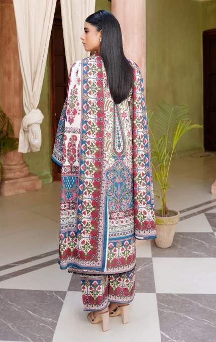 Abeer – 3PC Lawn Cotton Embroidered Suit with Lawn Dupatta