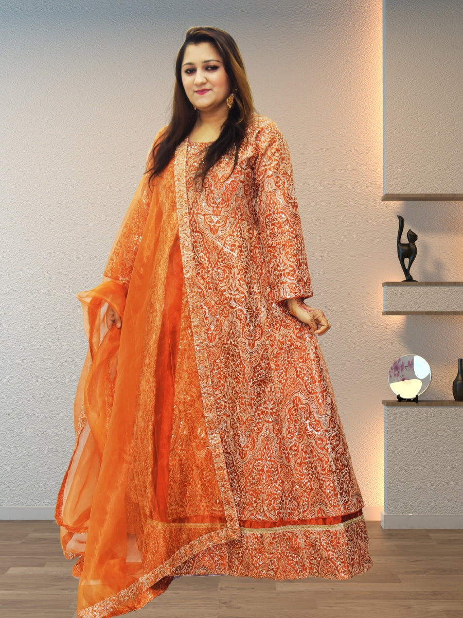 Shahana Gulab (شاہانہ گلاب) - Organza Maxi