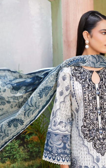 Mehrunisa – 3PC Lawn Cotton Embroidered Suit with Lawn Dupatta