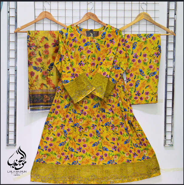 Laila Mjnun_3 PC Cotton Stitched Frock