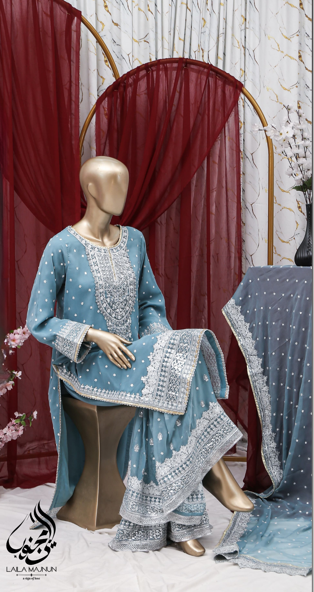 "Meherbano-e-Falak" 3PC Fancy Suit – Stitched