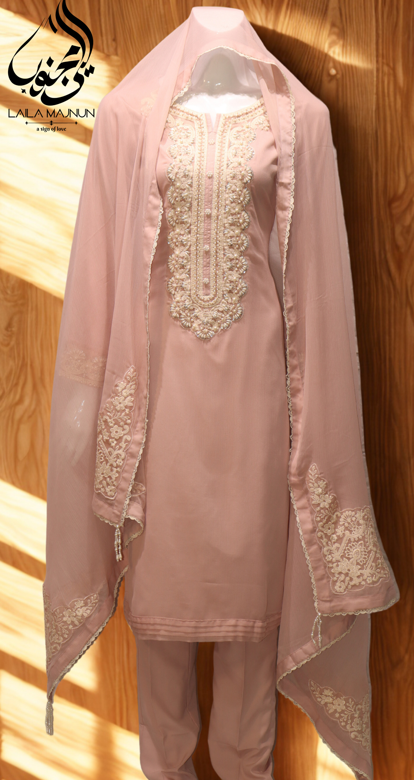 Gulbadan – 3PC Cotton Embroidered Suit (Semi-Formal)
