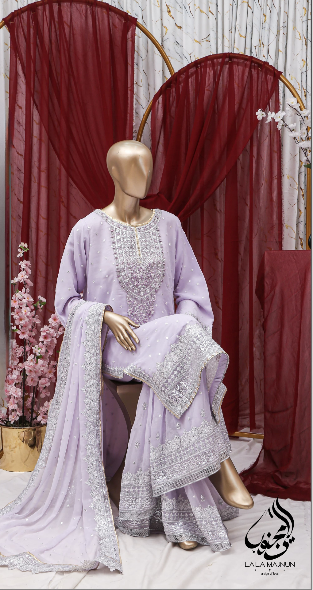 "Meherbano-e-Falak" 3PC Fancy Suit – Stitched