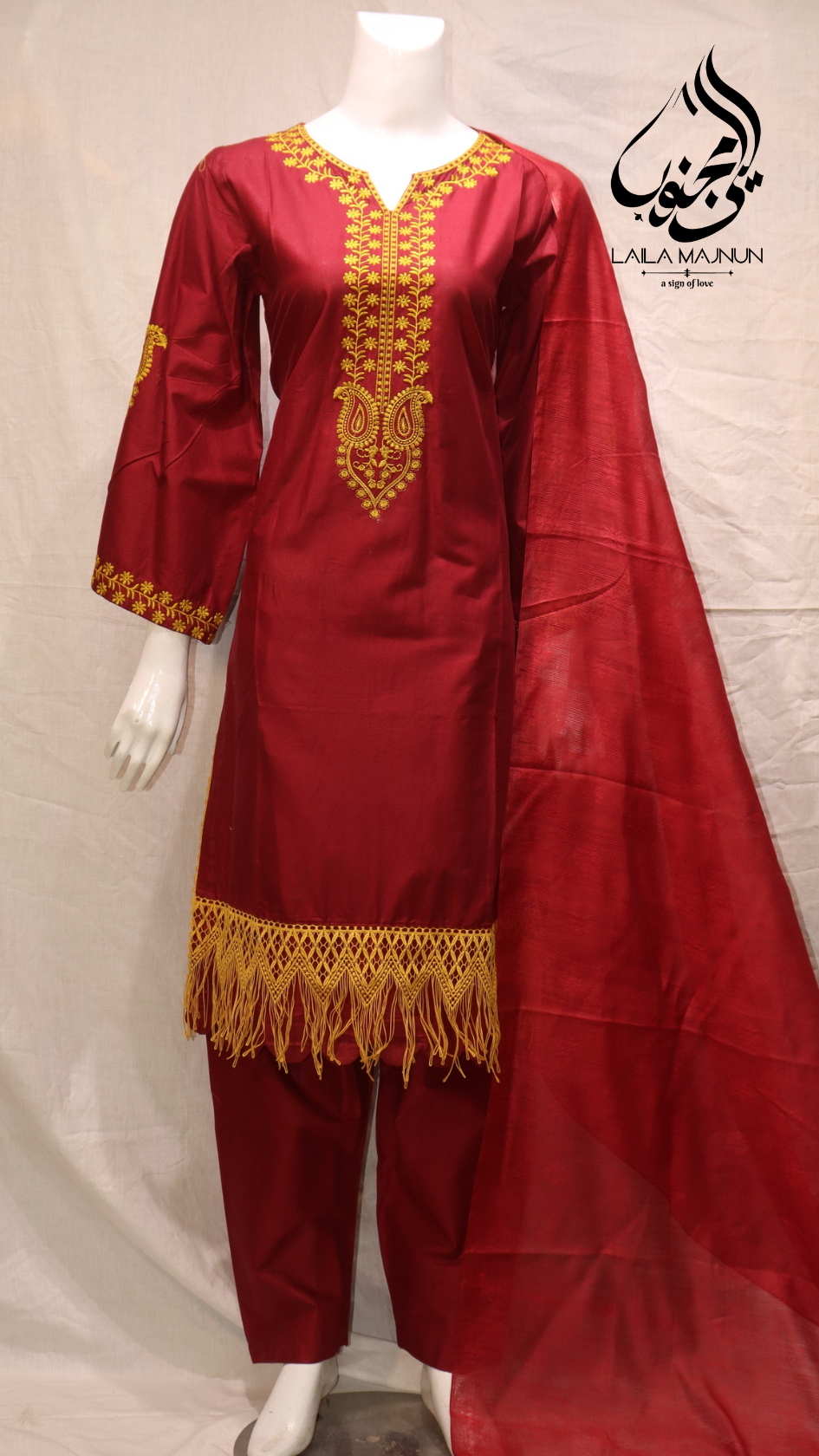 Shaam-e-Gulnaar 3PC Cotton Embroidered Suit