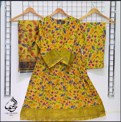 Laila Mjnun_3 PC Cotton Stitched Frock