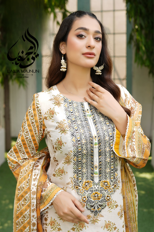 "Noor-e-Elan"  3PC Lawn Embroidered Suit