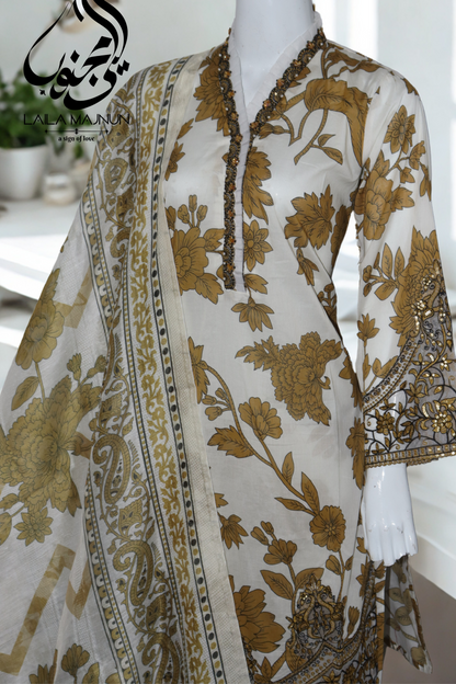 "Noor e Sahar" 3 Piece Lawn-Stitched