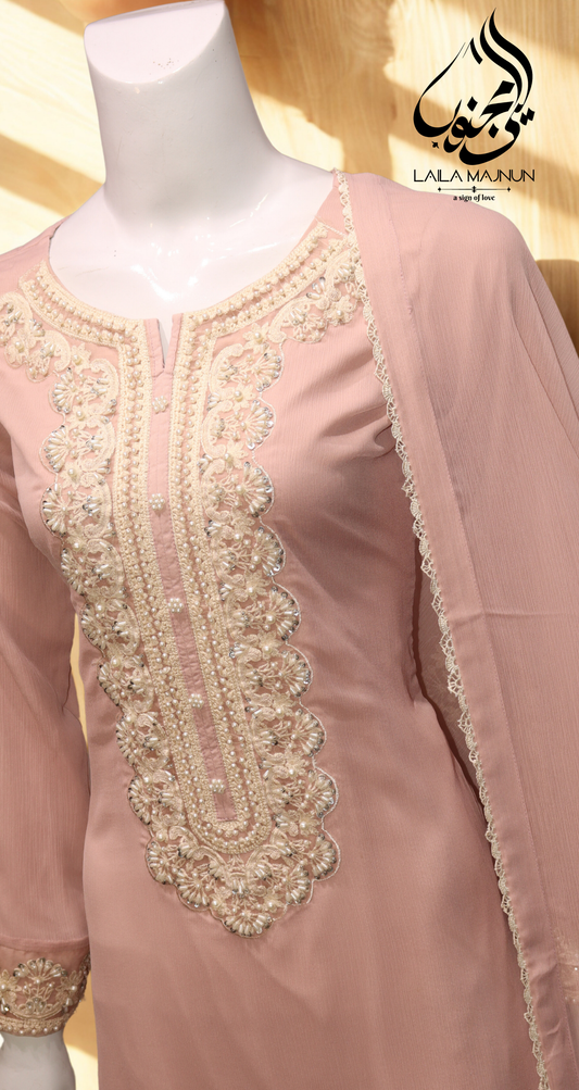 Gulbadan – 3PC Cotton Embroidered Suit (Semi-Formal)